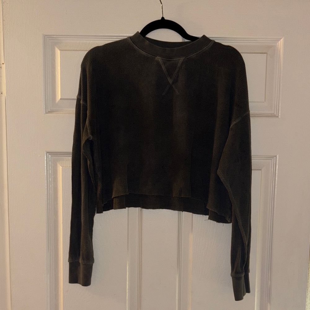 Gray Cropped Sweatshirt